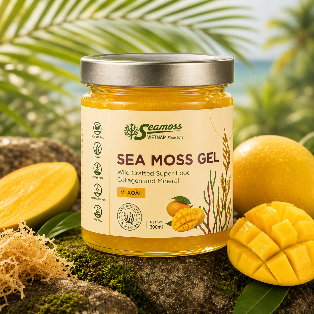 Sea Moss Gel hũ 300gr vị xoài - Ảnh 2